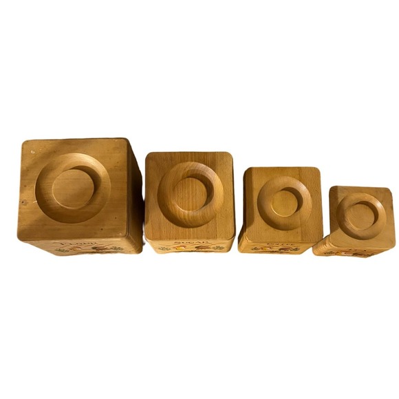 MCM Wooden Kitchen Canister Set Rooster Nesting Boxes Japan - Picture 12 of 12